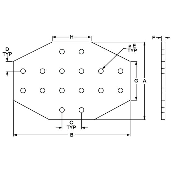 diagram of a cross flat plate