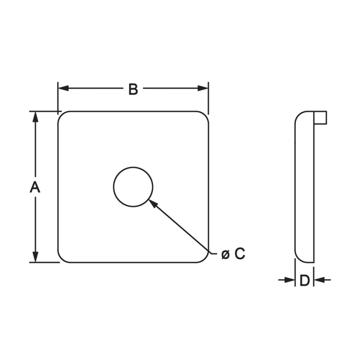 diagram of square end cap