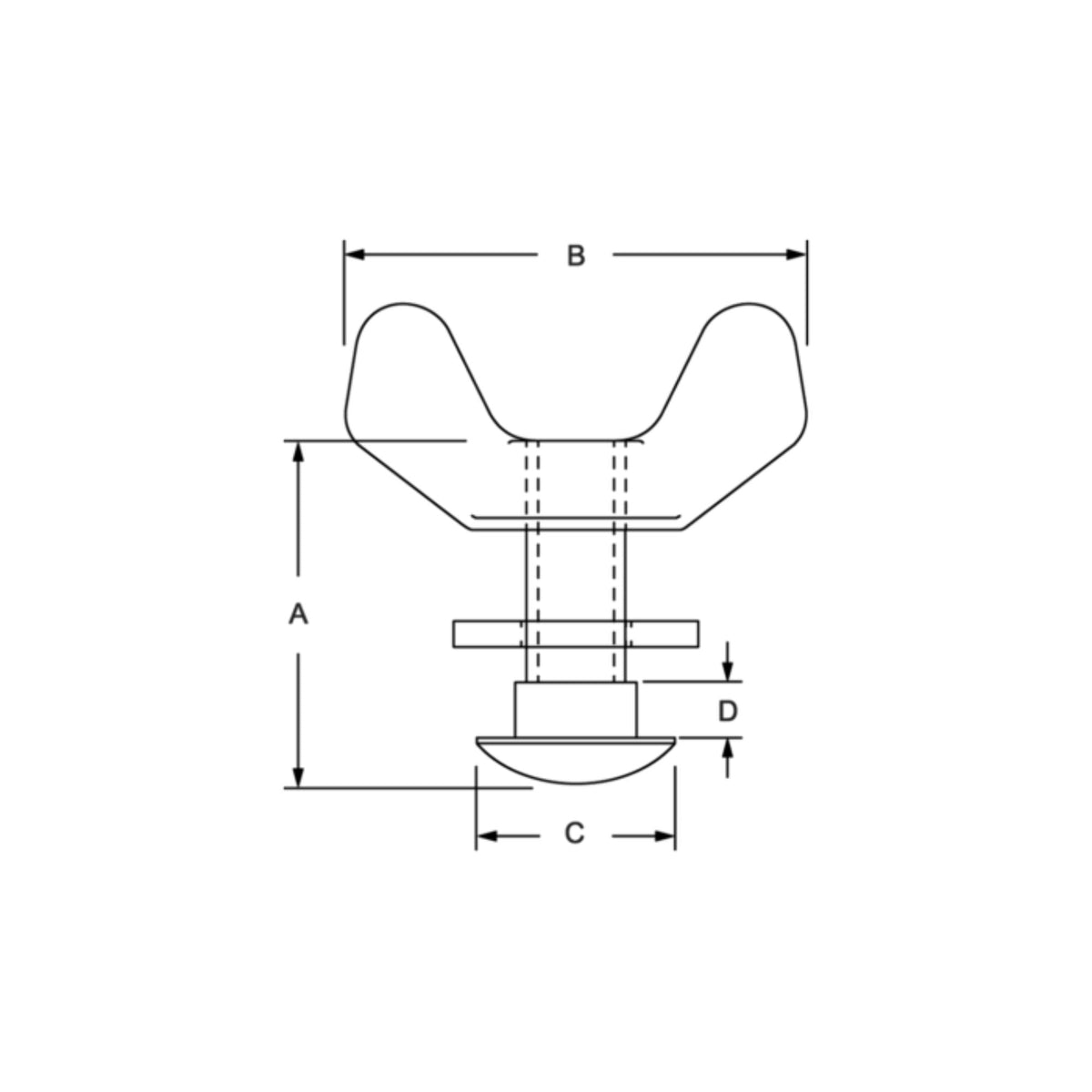 diagram of a wing nut and screw