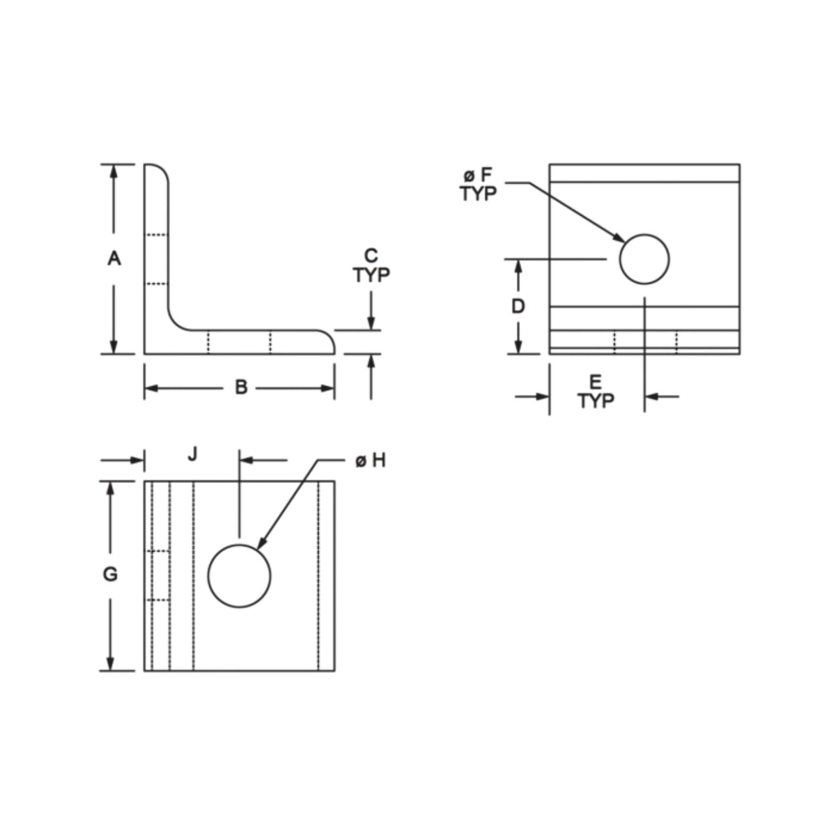 diagram of an inside corner bracket