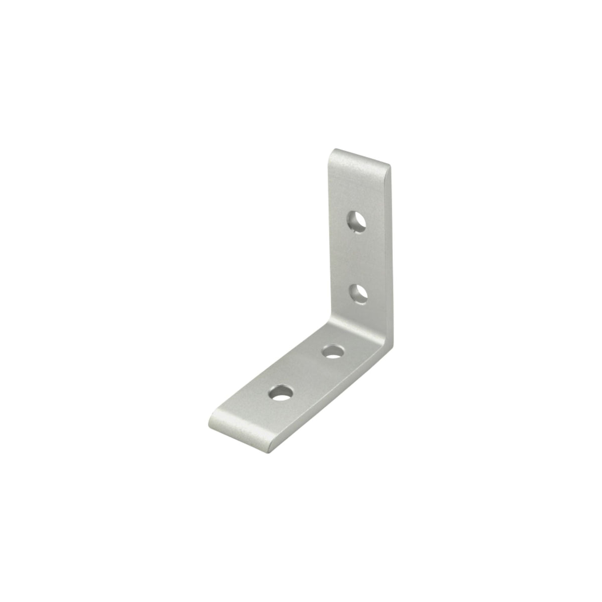 narrow inside corner bracket, with two holes along the bottom piece and two holes vertically along the right side piece