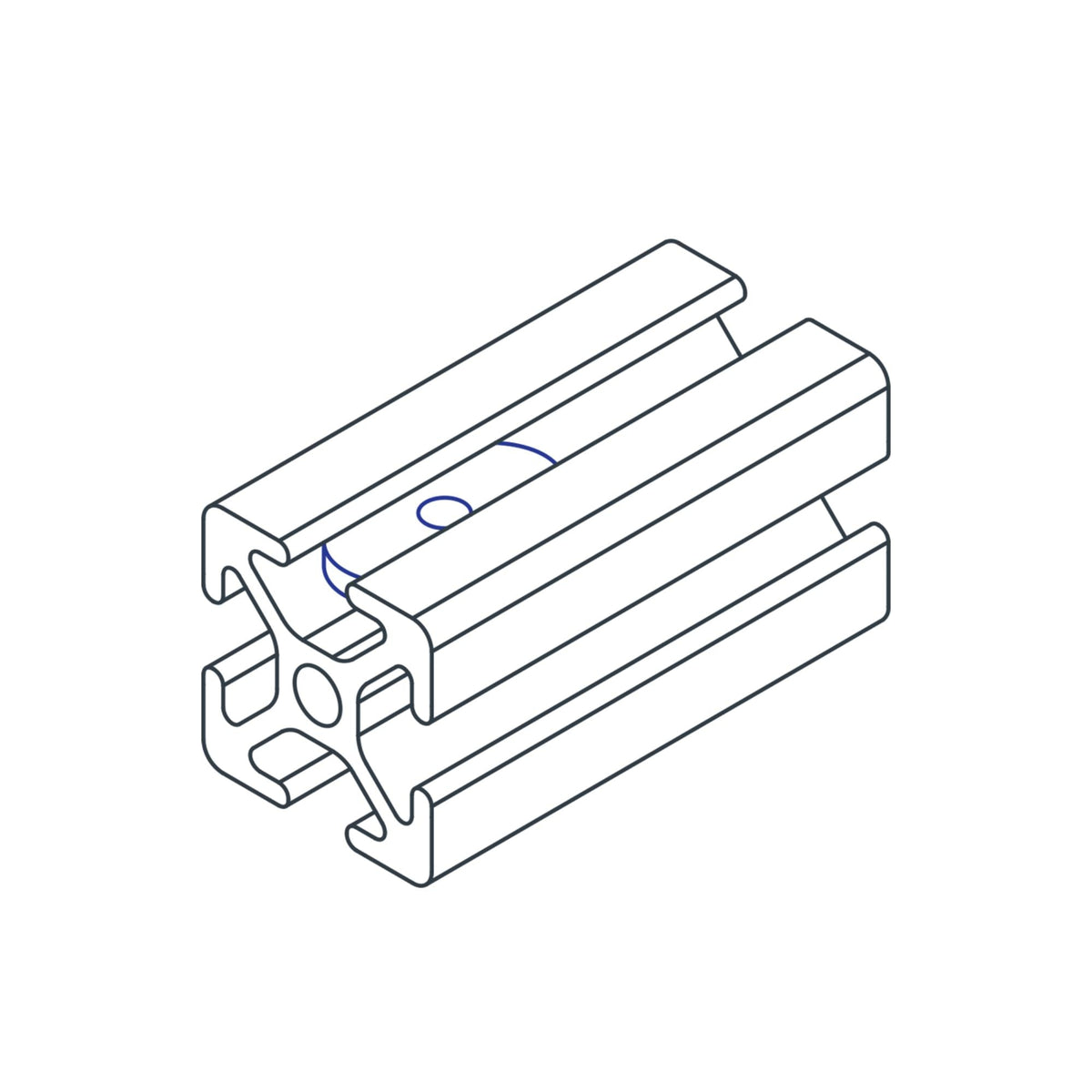 diagram of a slide-in t-nut in a corner connection