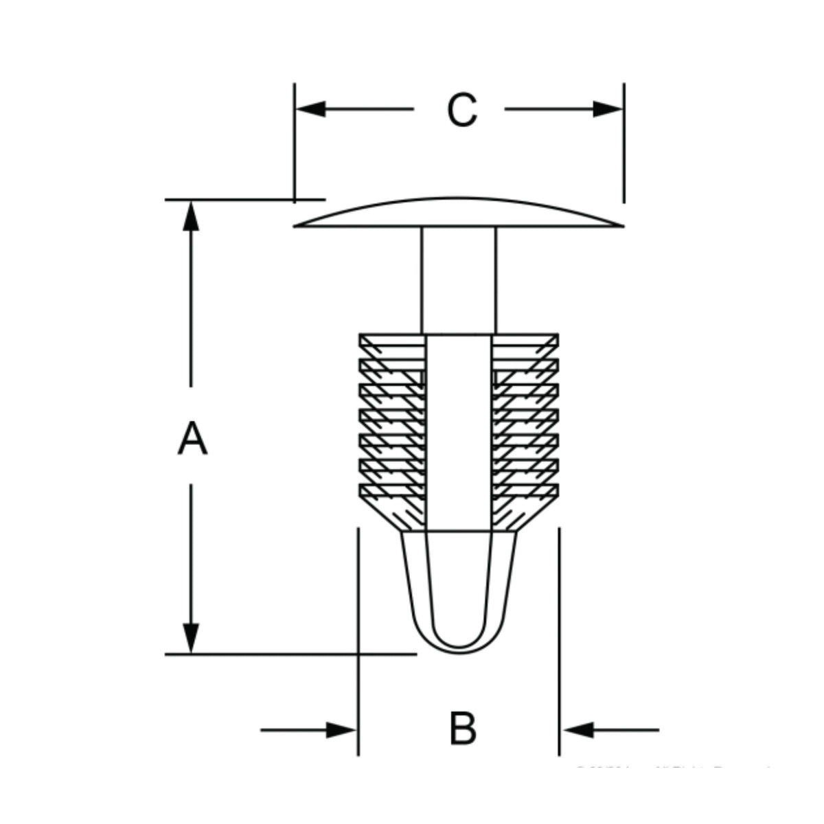 diagram of a push-in fastener