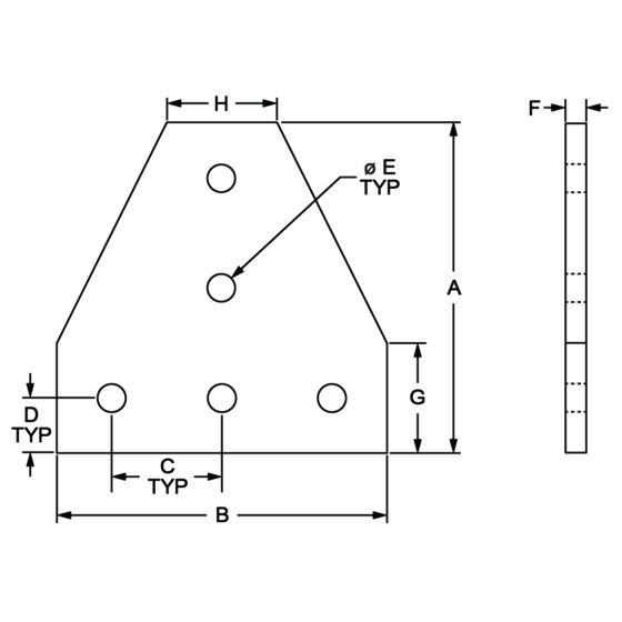 diagram of a tee flat plate