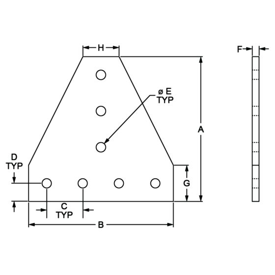 diagram of a tee joining plate