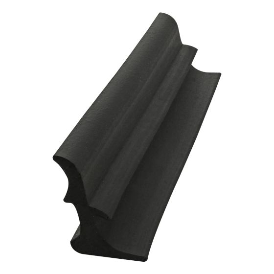 long black panel gasket piece with grooves on each side