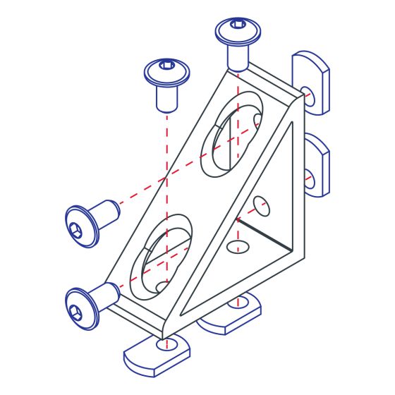 diagram of a gusseted corner bracket