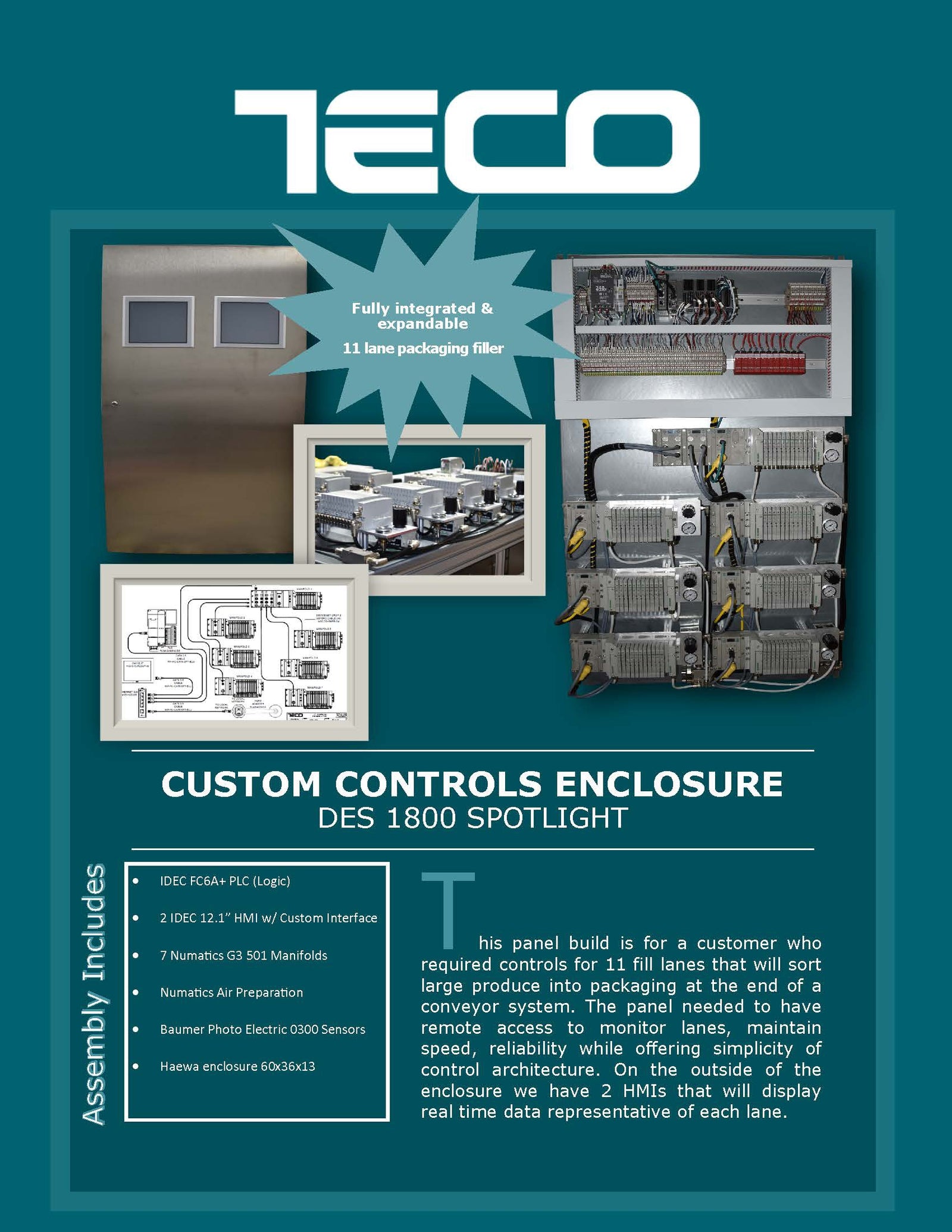 Control Panel - 11 Lane Produce Sorter
