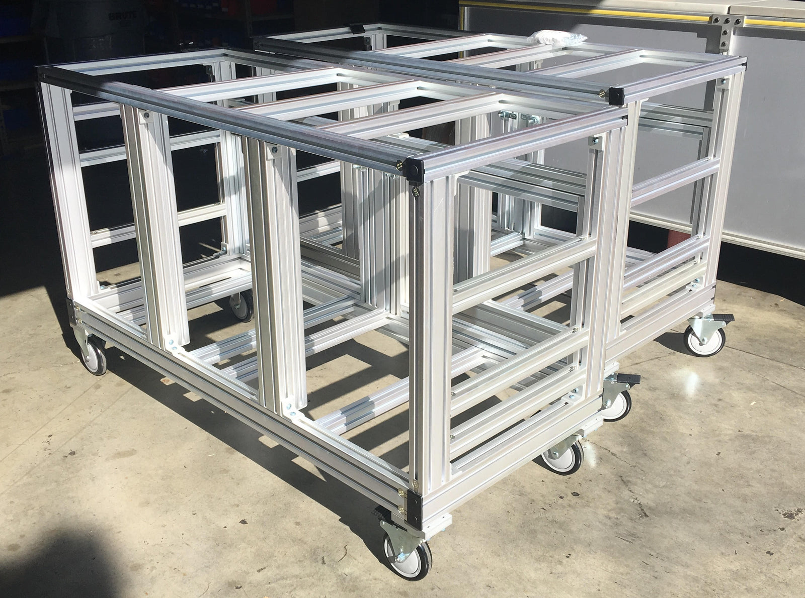 Metal cart on wheels