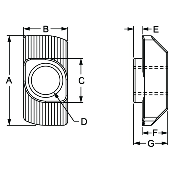 diagram of a drop-in t-nut
