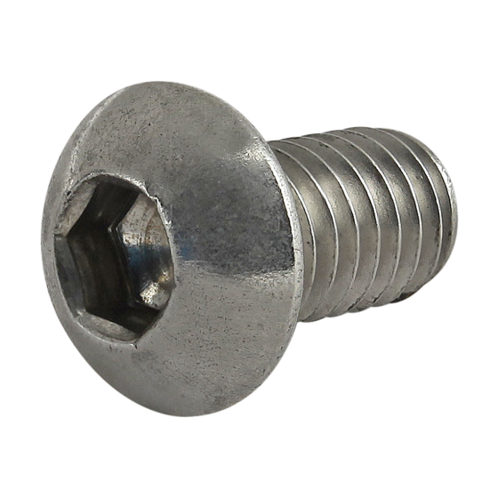 side view of a button head socket cap screw with the head on the left and the threading on the right
