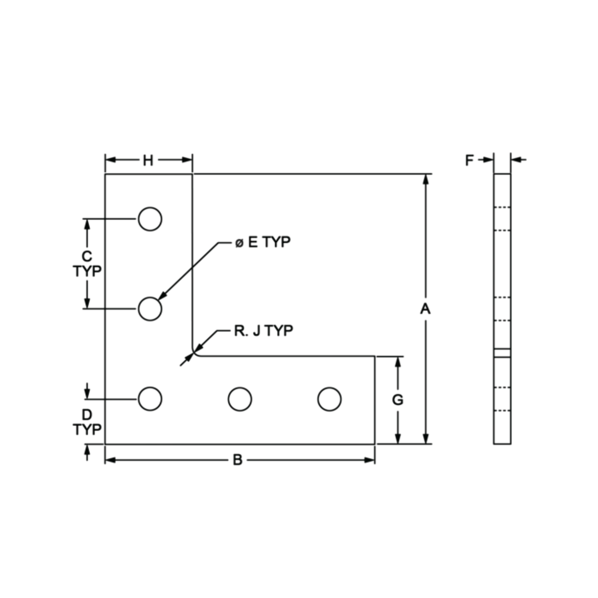 diagram of an L flat plate