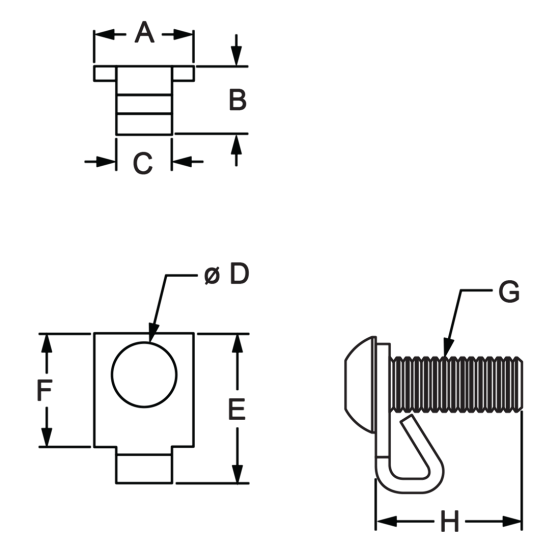 diagram of a fastener clip