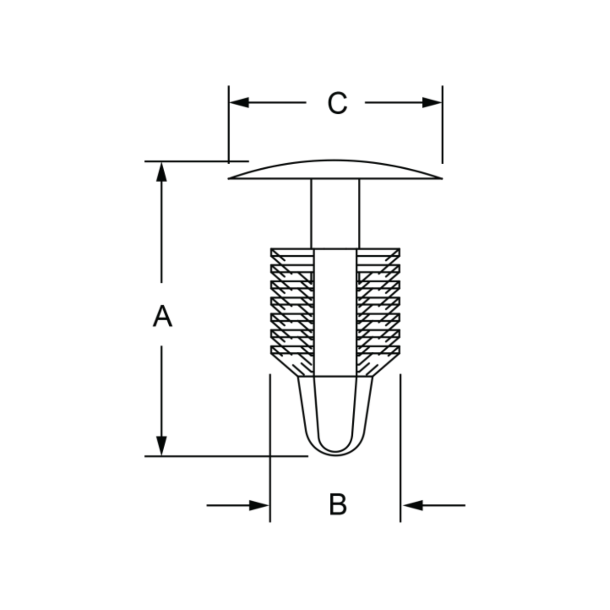 diagram of a push-in fastener