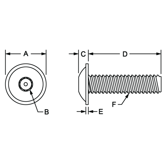 diagram of a socket cap screw