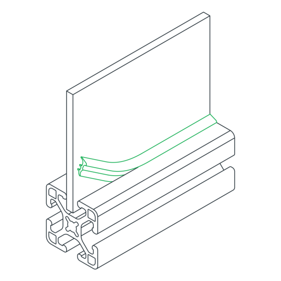 diagram of a panel gasket inserted into a t-slot bar