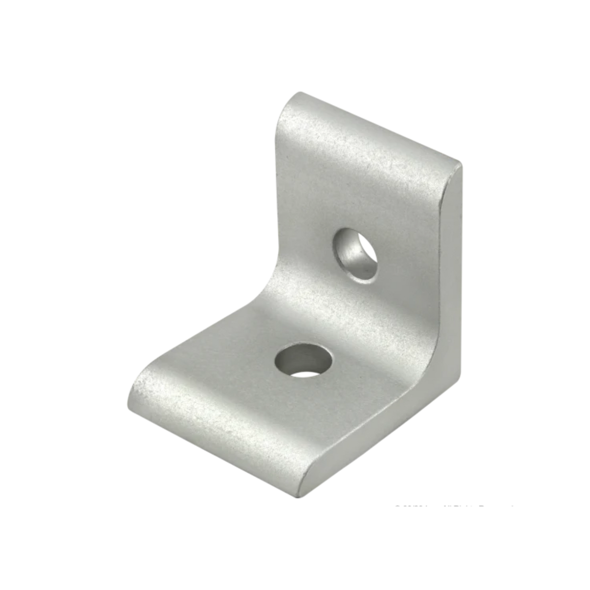 metal, L-shaped corner bracket with a hole in each side