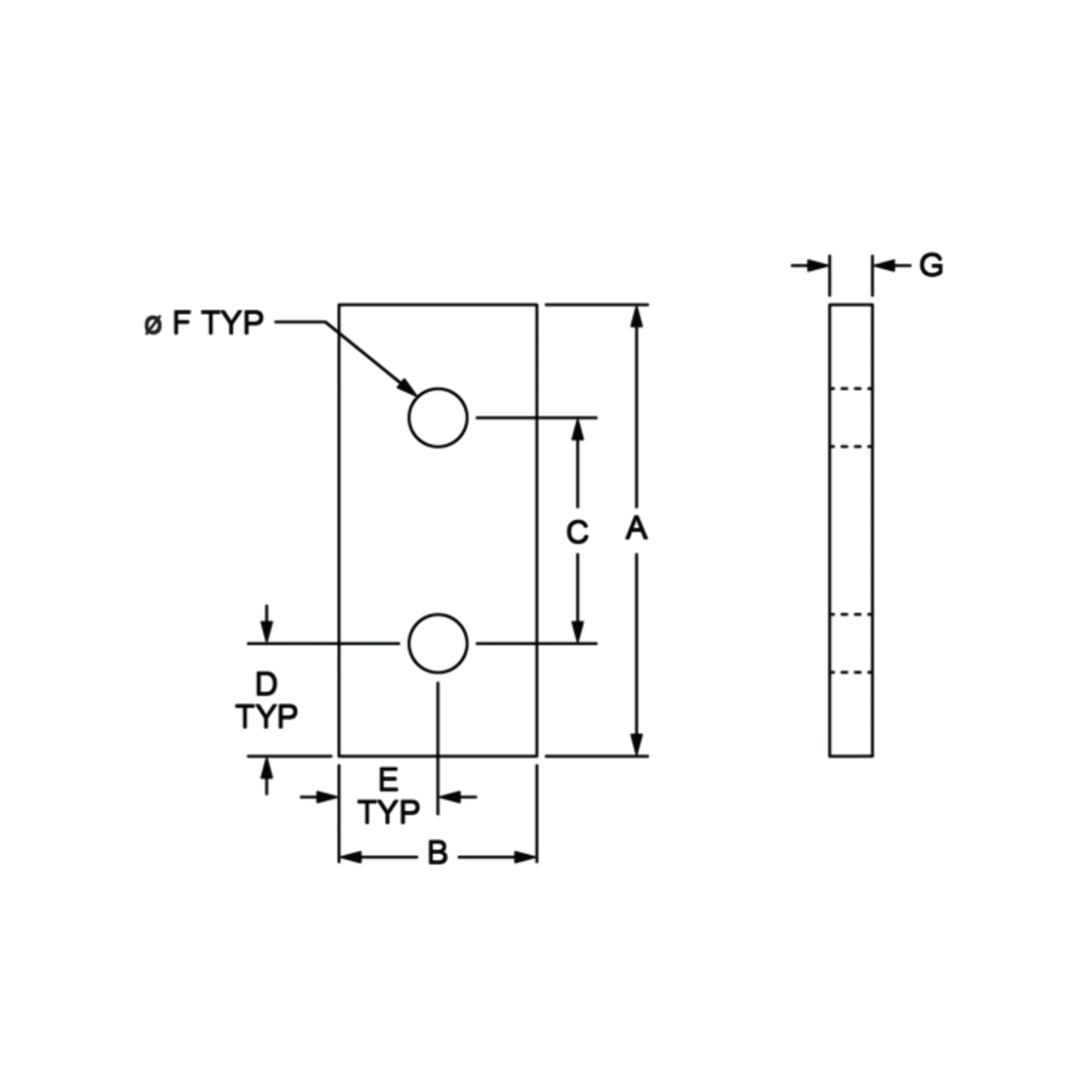 diagram of a straight flat plate