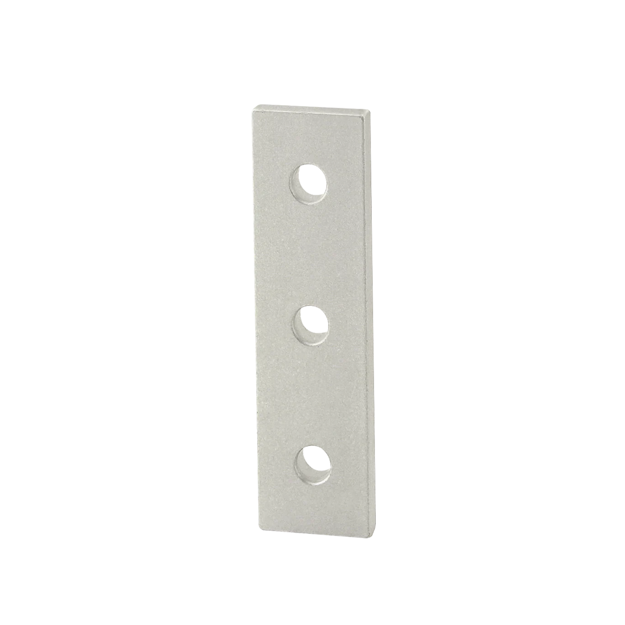 narrow, upright, white, rectangular plate with three holes