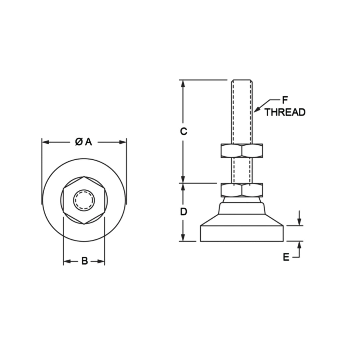 diagram of a leveling foot