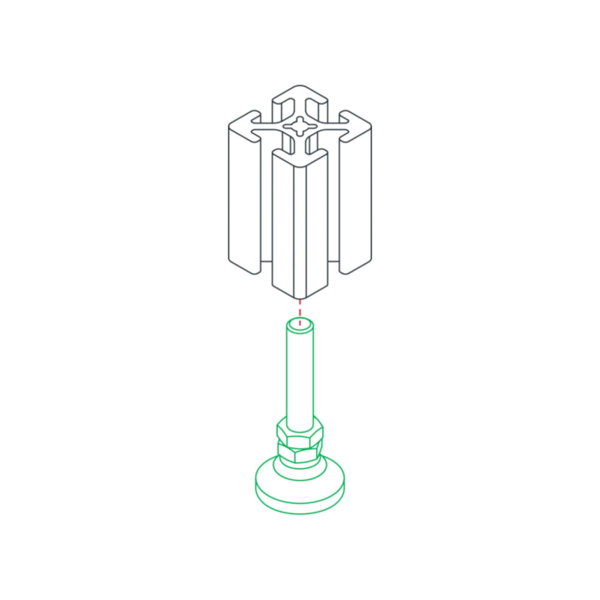 diagram of a leveling foot