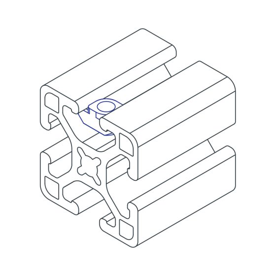 diagram of a drop-in t-nut being inserted into a t-slotted bar