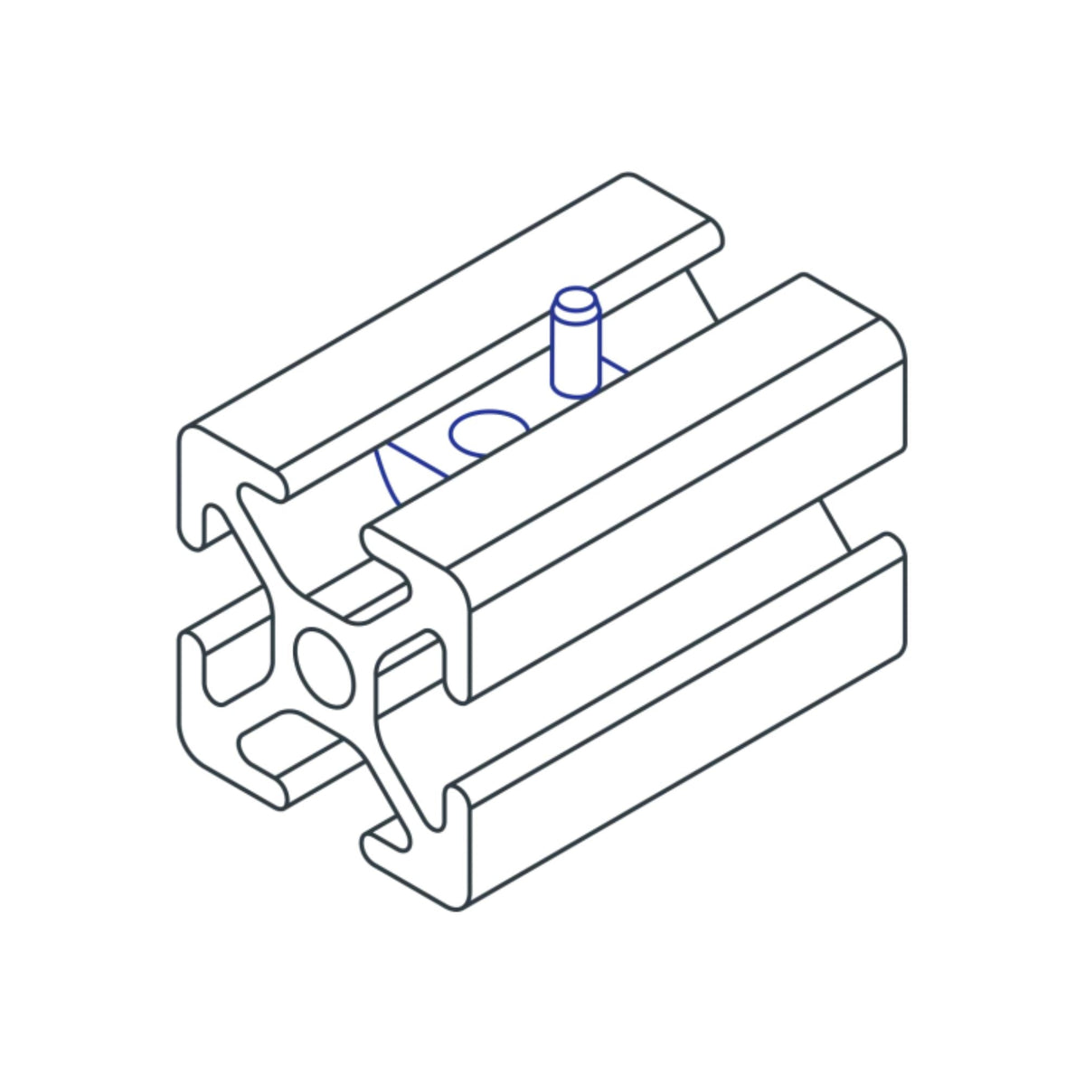 diagram of a t-nut inserted into a t-slotted bar