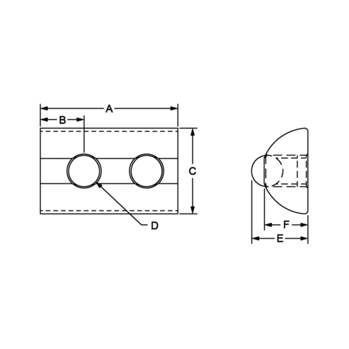 diagram of a t-nut with ball spring