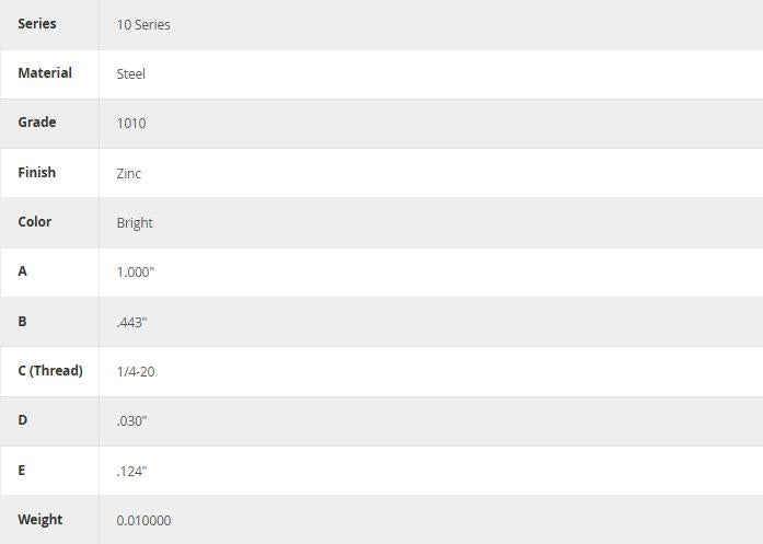 80/20 | 10 Series 1/4-20 Slide-in Economy T-Nut - Centered Thread | 3785