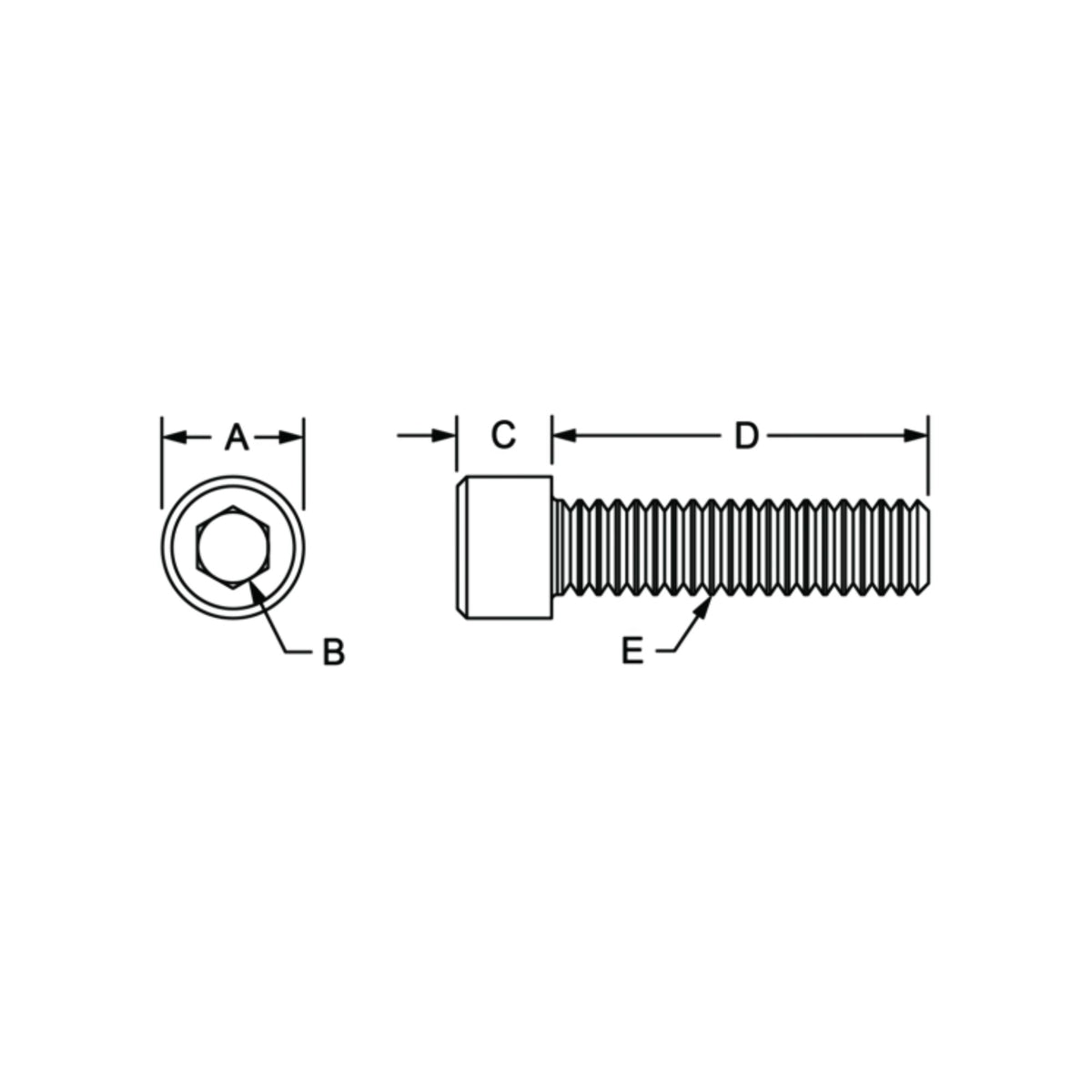 diagram of a socket head cap screw