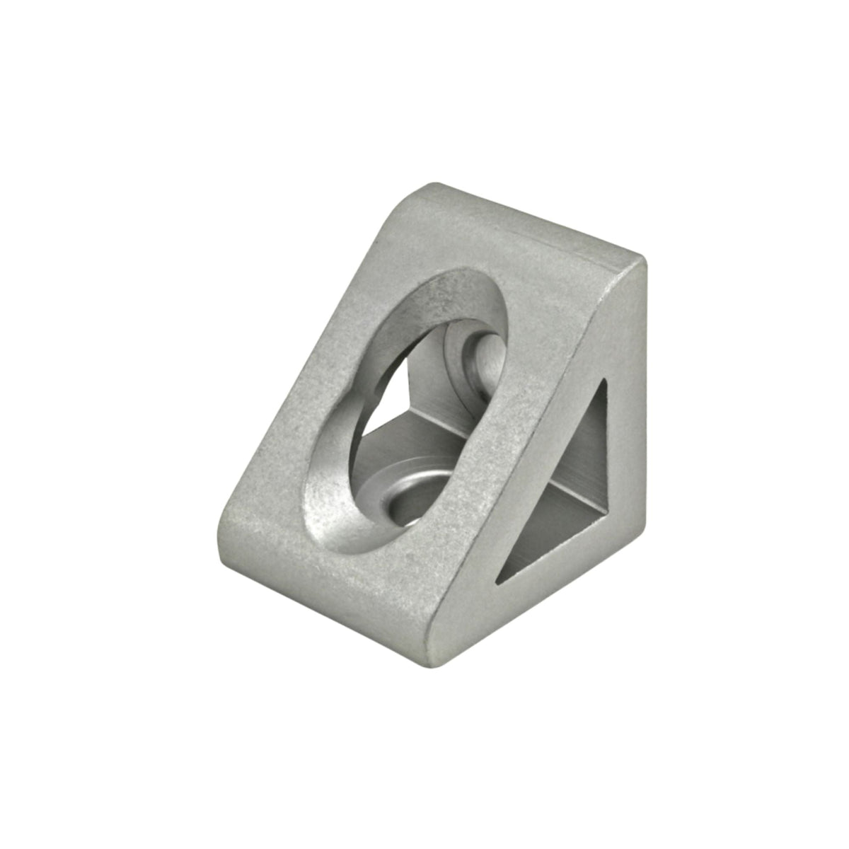 small three sided corner bracket with one hole on each of the three sides