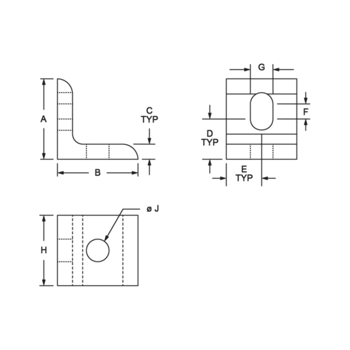 diagram of a corner bracket