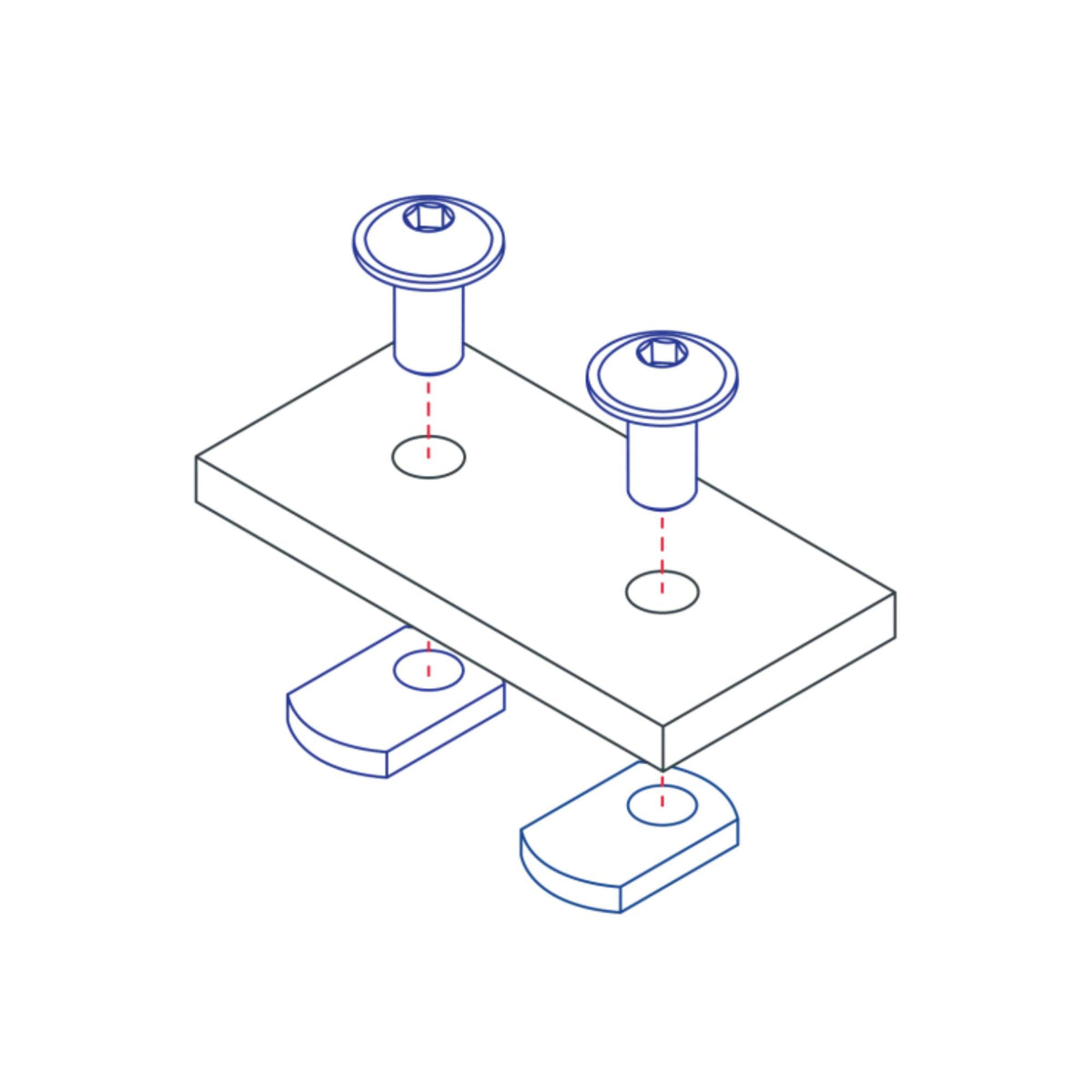 diagram of a flat plate with screw mounting