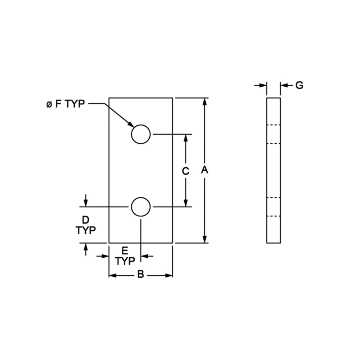 diagram of a straight flat plate