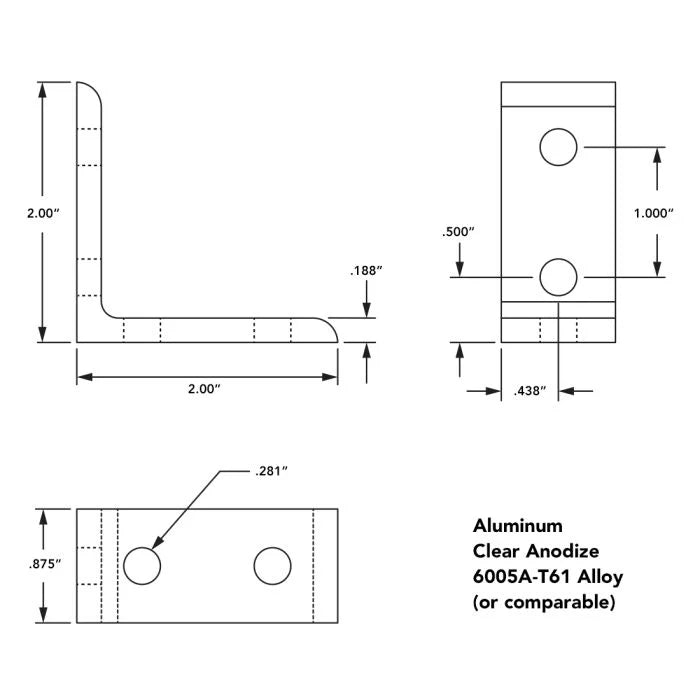 80/20 | 10 Series 4 Hole - Tall Inside Corner Bracket | 4115