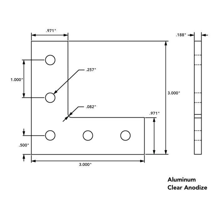 80/20 | 10 Series 5 Hole - L Flat Plate | 4081