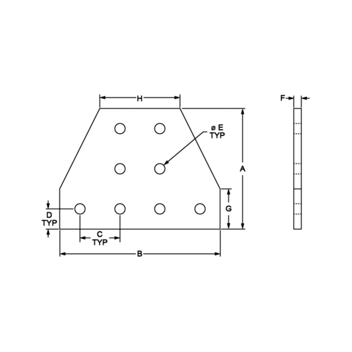 diagram of a tee flat plate