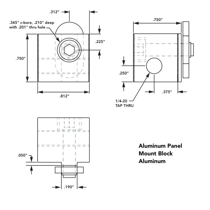 80/20 | 10 Series Aluminum Panel Mount Block | 2910