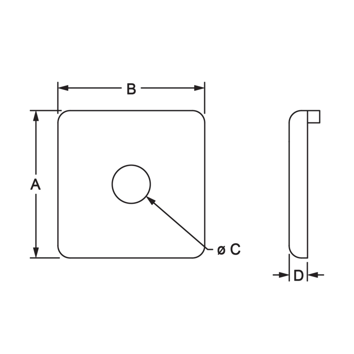 diagram of square end cap