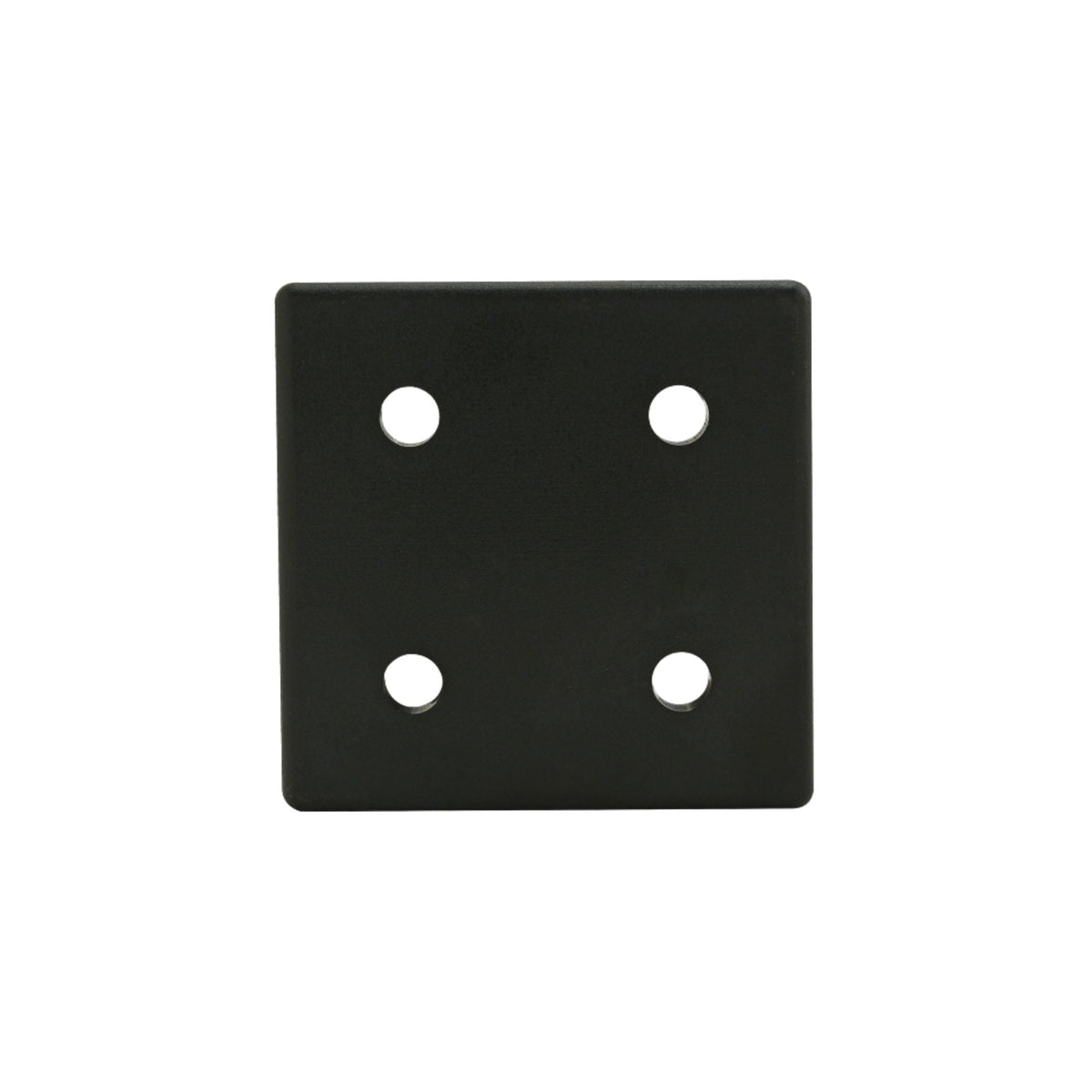 black square end cap with a hole in each corner