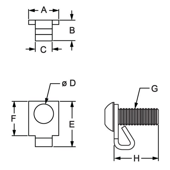 diagram of a fastener clip