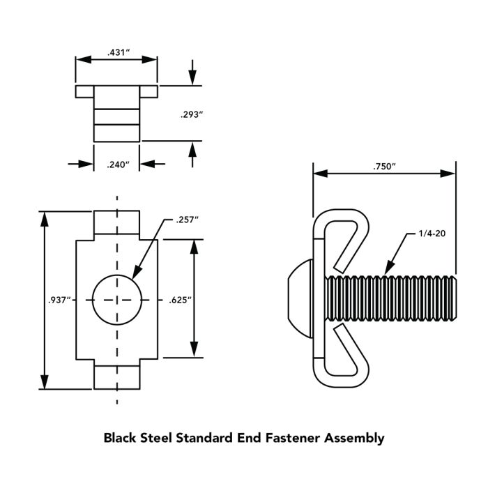 80/20 | 10 Series Standard End Fastener, 1/4-20 | 3381