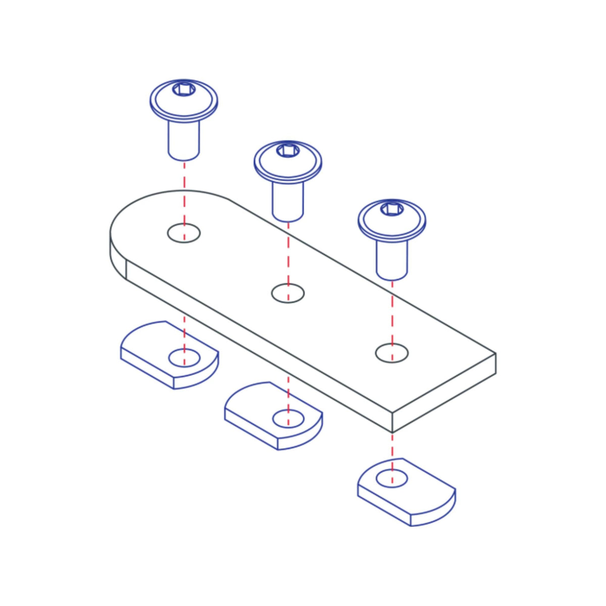 diagram of a pivot arm with screws