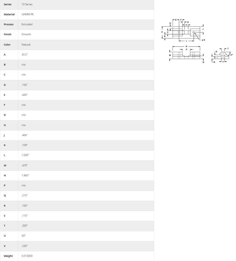 80/20 | 10 Series T-Slot Insert Linear Bearing Pad | 6797