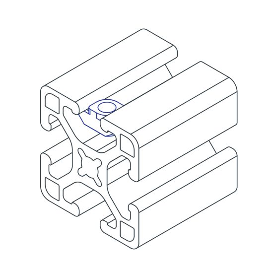 diagram of a t-nut inserted into a t-slotted bar