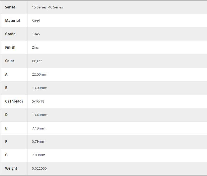 80/20 | 15 & 40 Series 6-18 Tall Self-Aligning Roll-in T-Nut with Spring Leaf | 13041