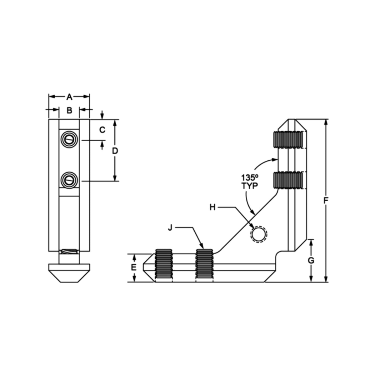 diagram of an inside corner connector