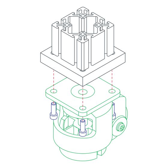 diagram of a leveling caster