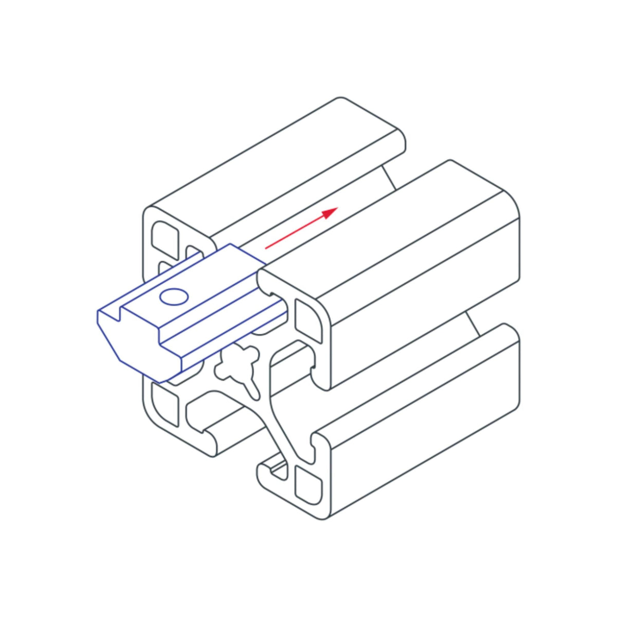 diagram of a t-nut inserted into a t-slotted bar