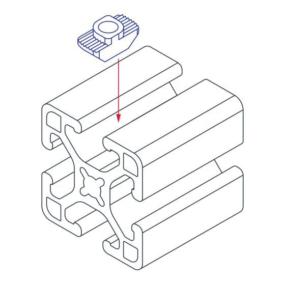 diagram of a t-nut inserted into a t-slotted bar